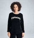 Sweatshirts Solid Sweatshirts BLACK OPTIMISTIC EMBROIDED SWEATSHIRT