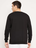 Sweatshirts Solid Sweatshirts Black Ribbed Shoulder Sweatshirt for Men
