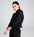 Sweatshirts Solid Sweatshirts Chic Black Cargo-Detail Sweatshirt