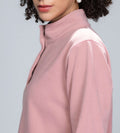 Sweatshirts Solid Sweatshirts Elegant pink  Ribbed Knit Sweatshirt