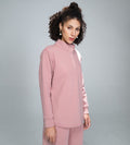 Sweatshirts Solid Sweatshirts Elegant pink  Ribbed Knit Sweatshirt