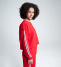 Sweatshirts Solid Sweatshirts Fashion-Forward red Cropped Sweatshirt