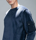 Sweatshirts Solid Sweatshirts Navy Utility Luxe Sweatshirt