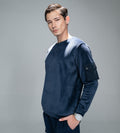 Sweatshirts Solid Sweatshirts Navy Utility Luxe Sweatshirt