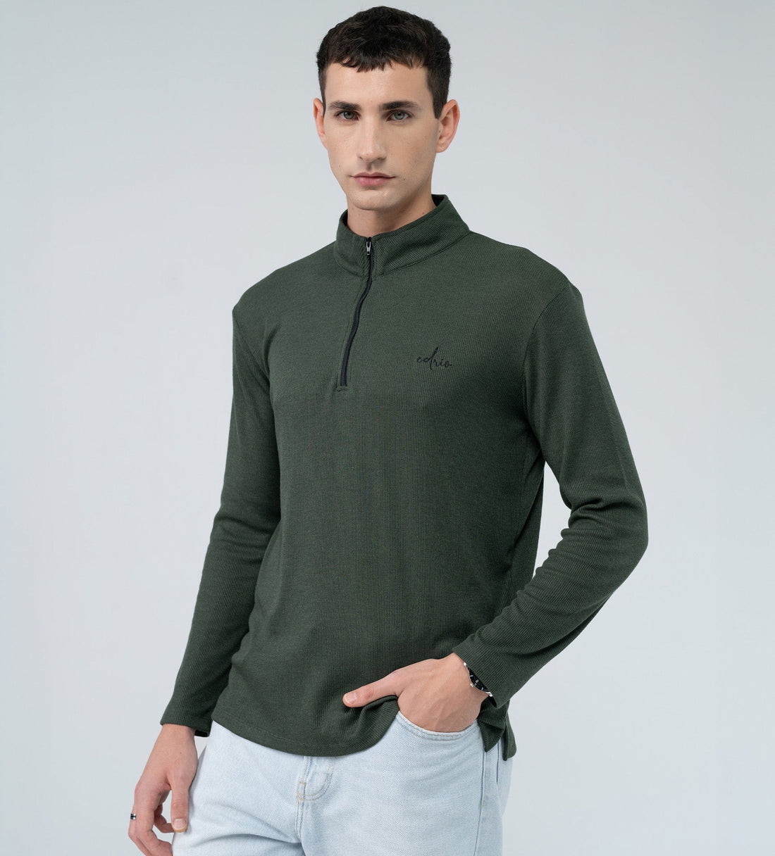 Sweatshirts Zipper Sweatshirt Fitted Zip Flex Sweatshirt