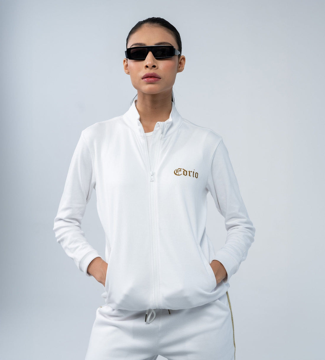 Sweatshirts Zipper Sweatshirt luxe white sweatshirt