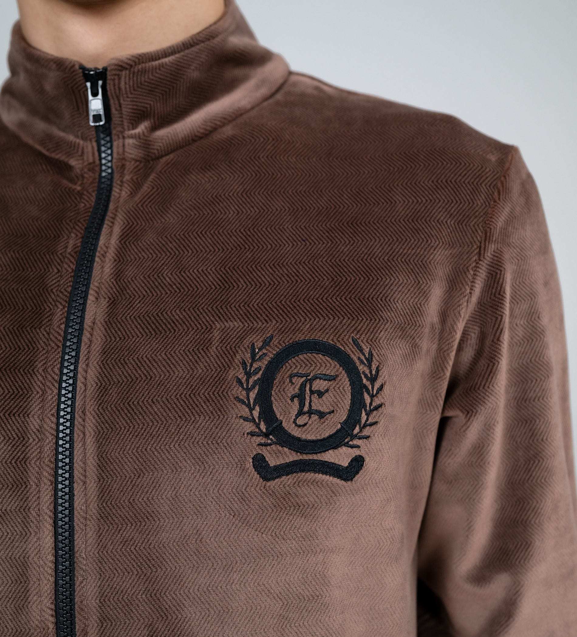 Sweatshirts Zipper Sweatshirt Regal Brown Velour Sweatshirt