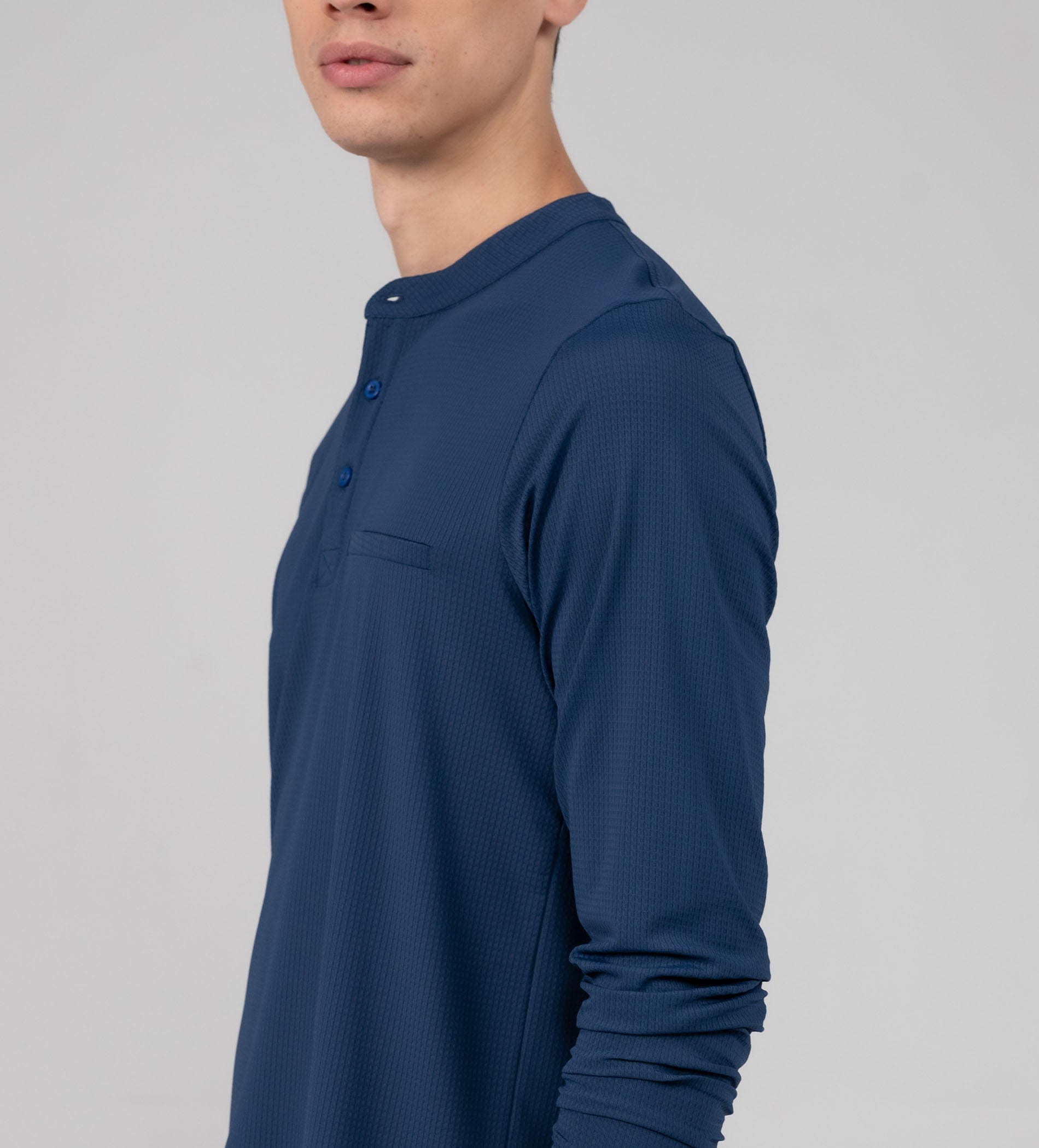 T-Shirts HENLEY T-SHIRT Blue Signature Fit Henley T-shirt