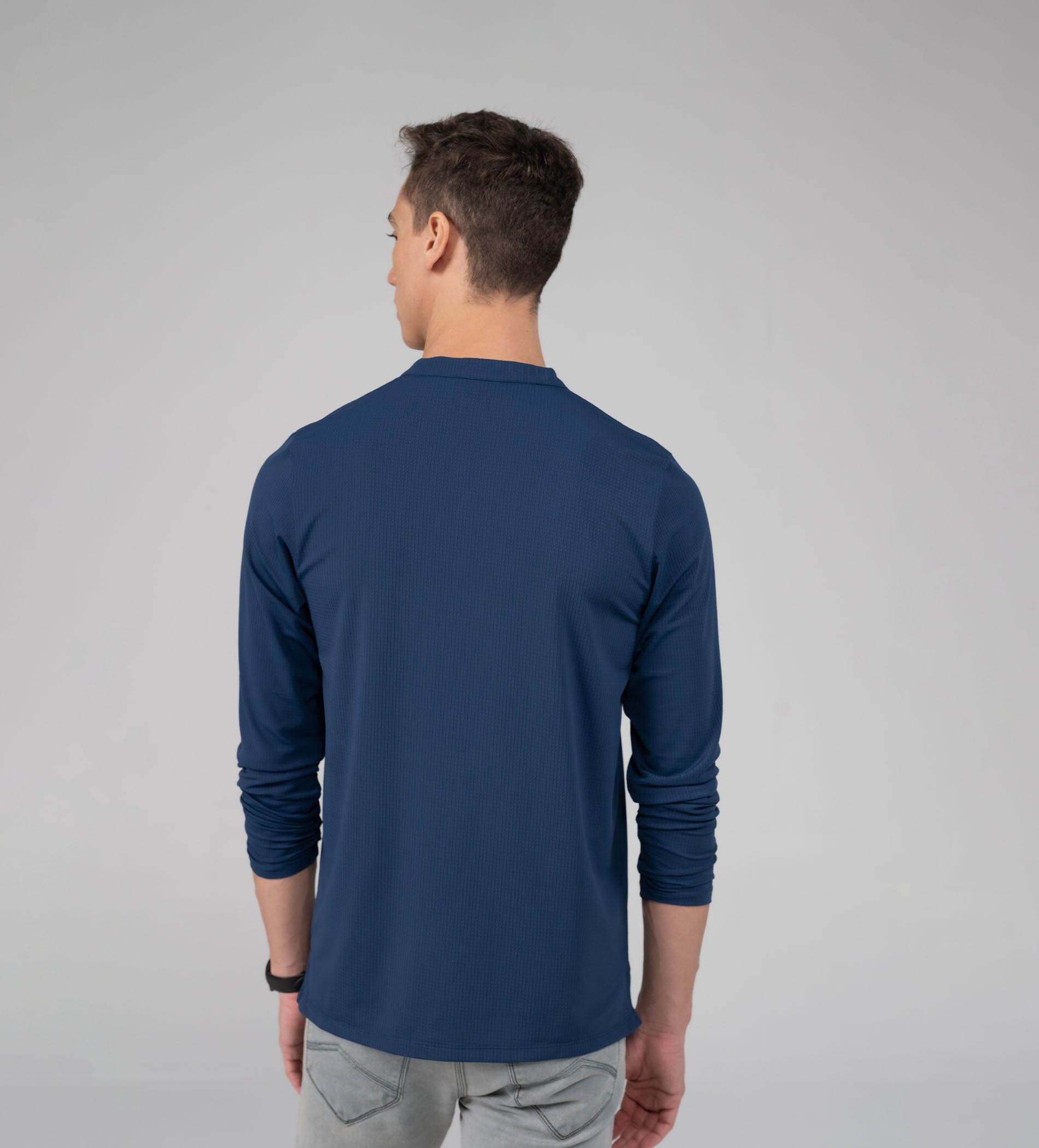 T-Shirts HENLEY T-SHIRT Blue Signature Fit Henley T-shirt