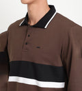 T-shirts Polo T-Shirt Brown Front Striped Polo for Men