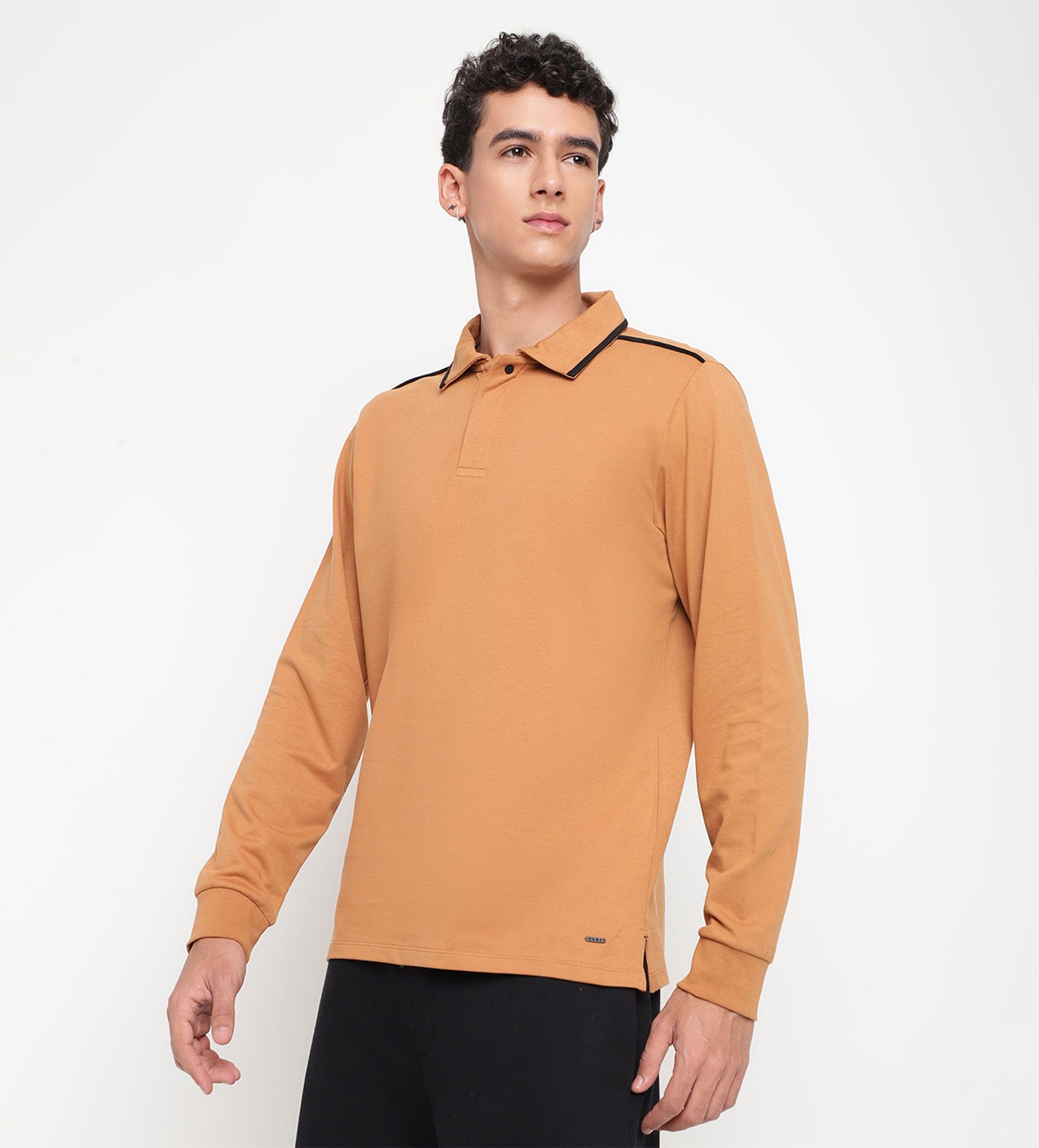 T-shirts Polo T-Shirt Brown Metal Branding Polo for Men
