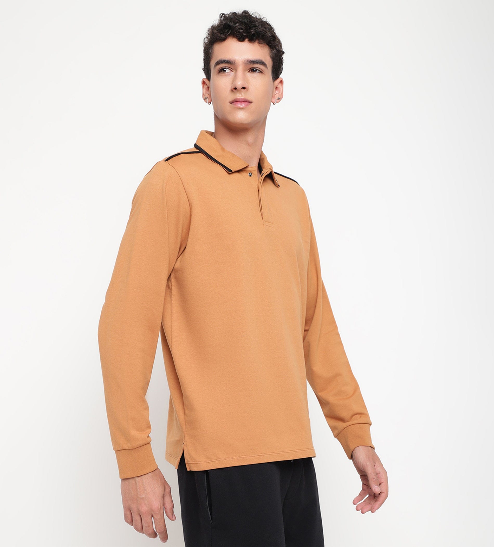 T-shirts Polo T-Shirt Brown Metal Branding Polo for Men