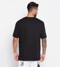 T-shirts T-Shirt Black Foil Printed Oversized T-Shirt for Men