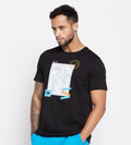 T-shirts T-Shirt Black Travel Regular T-Shirt for Men