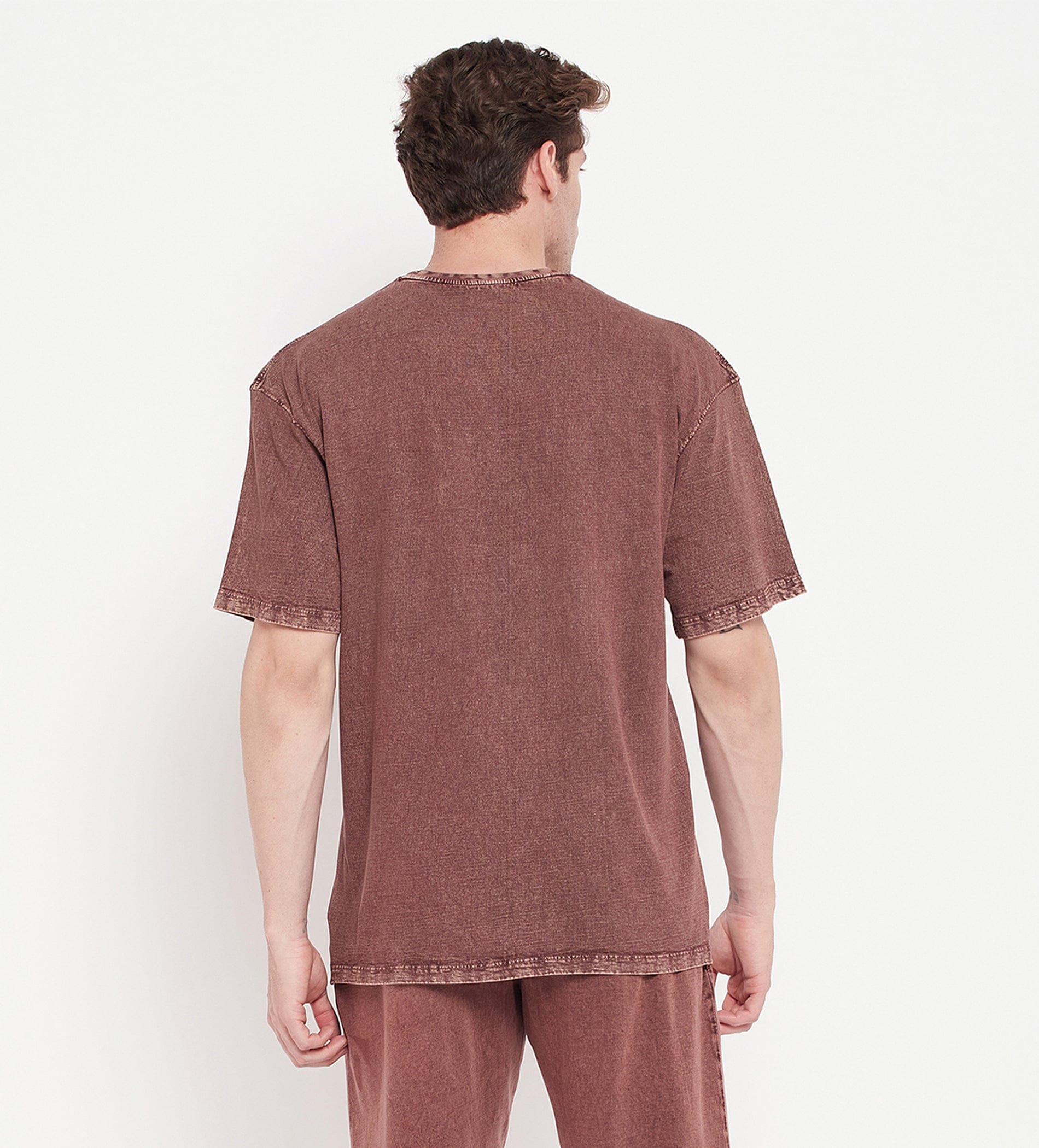 T-shirts T-Shirt Brown Tie & Dye Rugged Print Oversized T-shirt for Men
