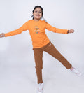 T-Shirts T-Shirt Cheerful Canvas Orange full sleeve T-Shirt