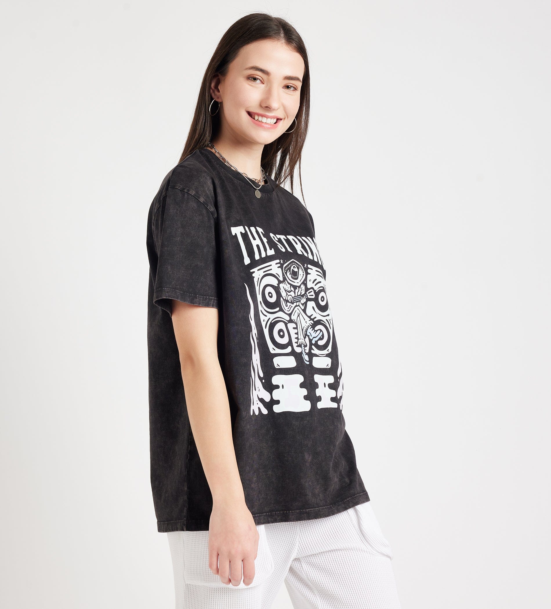 T-Shirts T-Shirt Gradient Acid Wash Oversized Tee