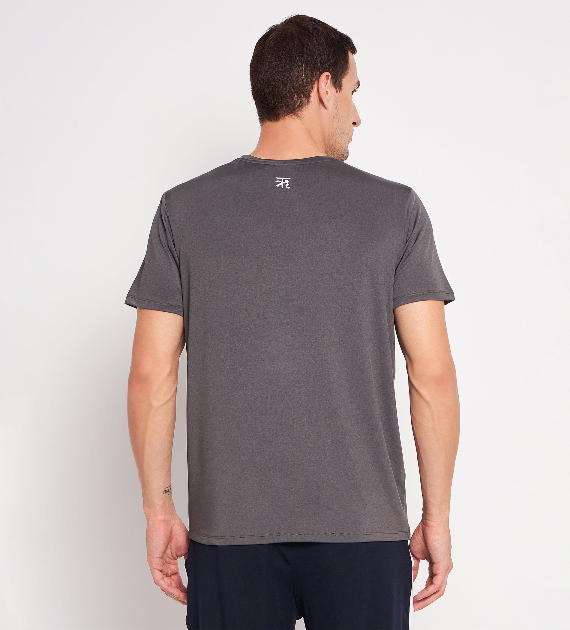 T-shirts T-Shirt Grey Crew Neck T-Shirt with Chest Print for Men