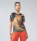 T-shirts T-Shirt Majestic Digital Print Lion Top