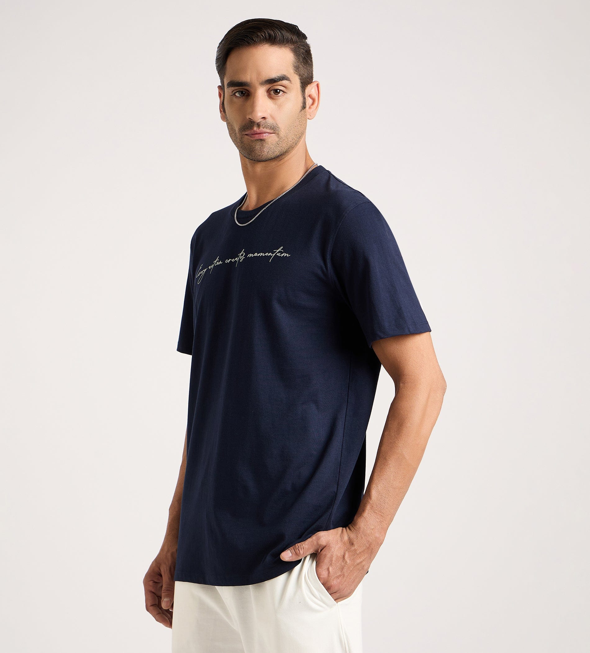 T-Shirts T-Shirt Navy Cursive Whisper T-shirt For Men