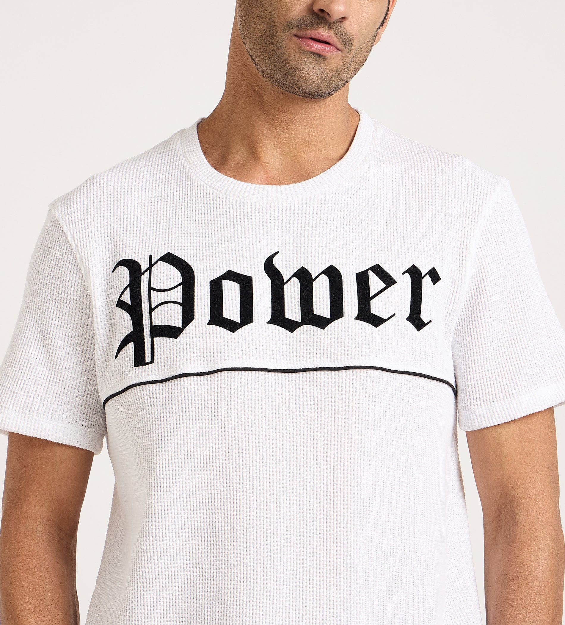 T-Shirts T-Shirt Power Print Textured T-Shirt