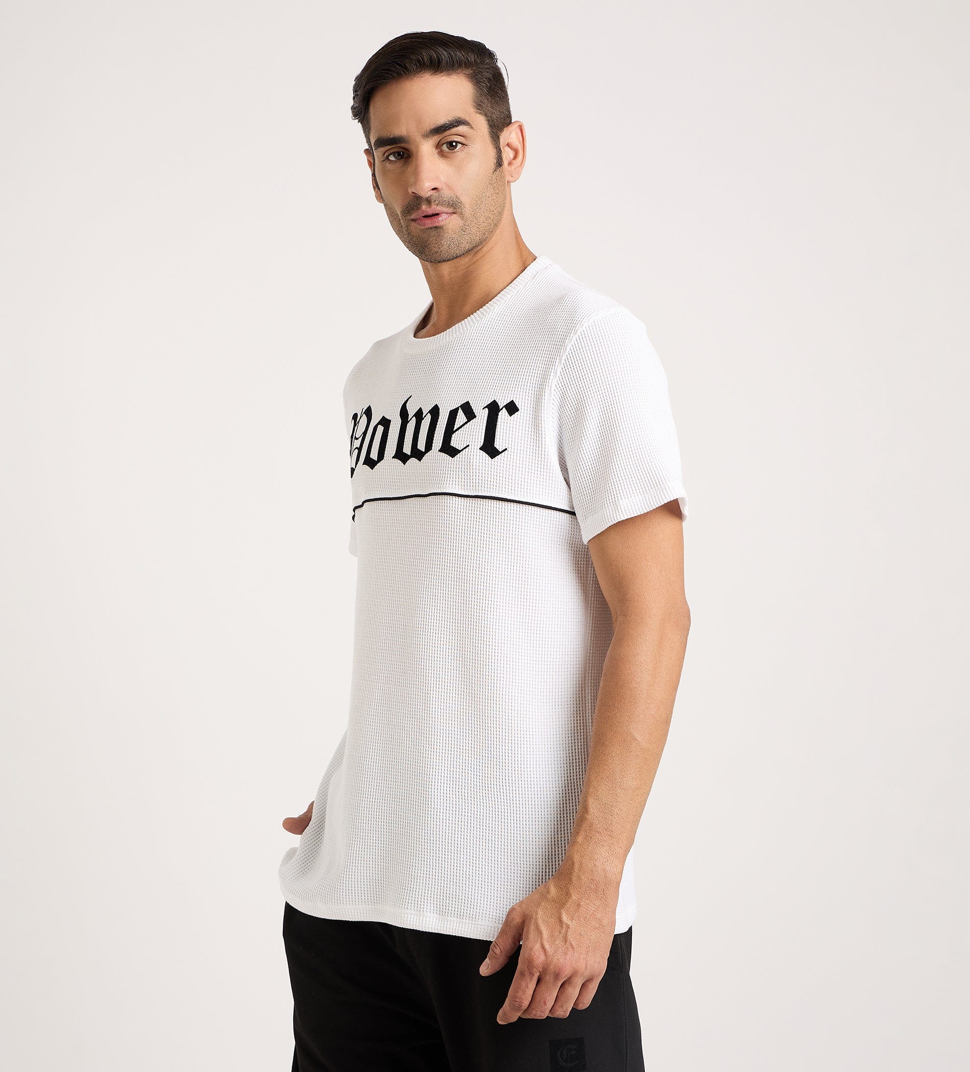 T-Shirts T-Shirt Power Print Textured T-Shirt