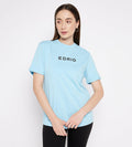 T-shirts T-Shirt Sky Blue Bougainvillea Print Oversized T-Shirt for Women