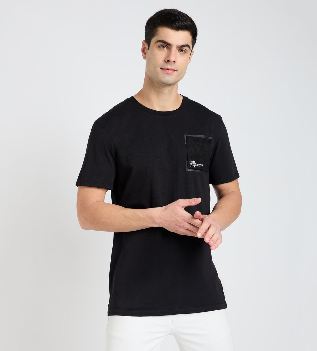 T-Shirts T-Shirt Suede Statement Printed Pocket T-Shirt