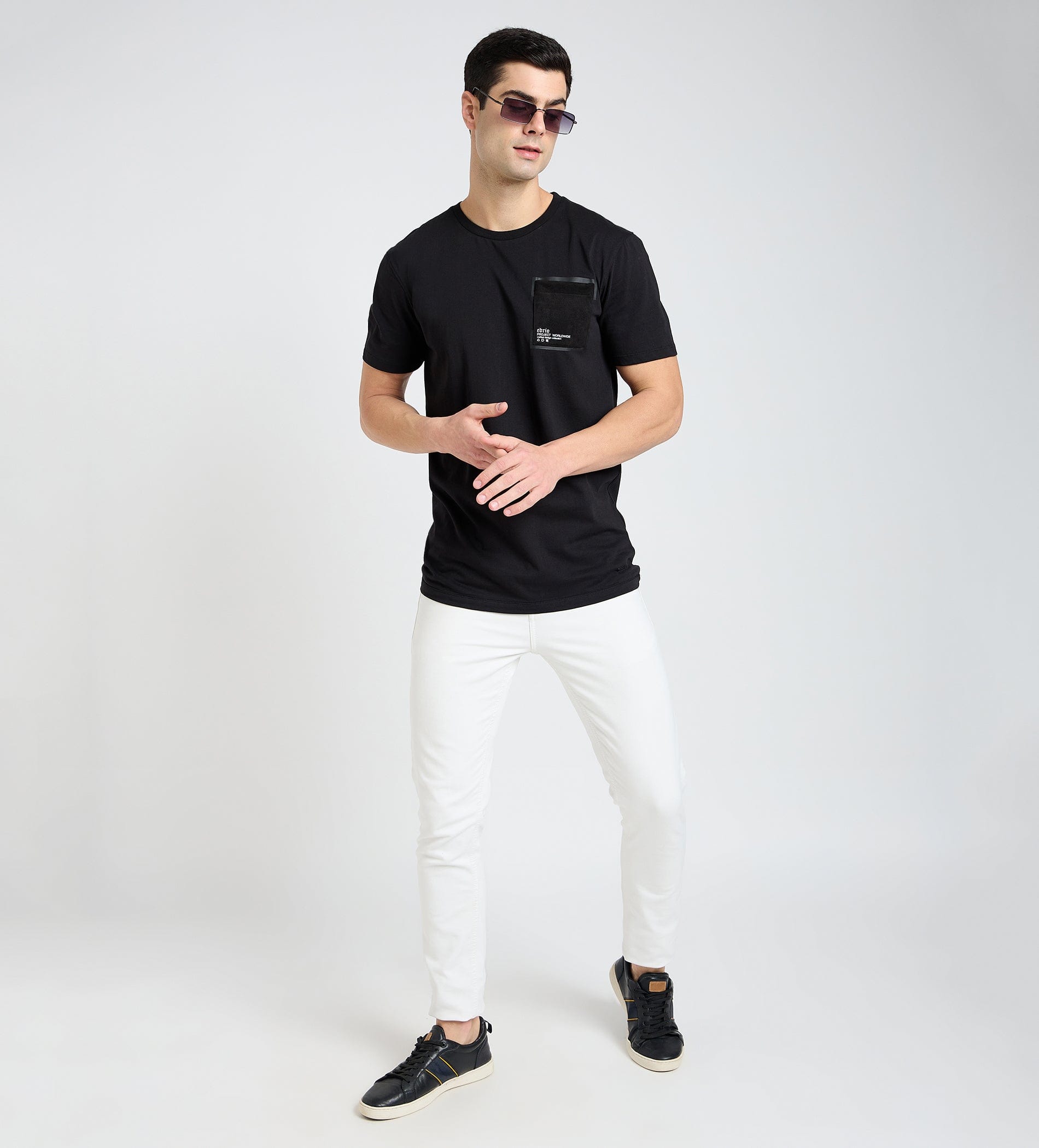 T-Shirts T-Shirt Suede Statement Printed Pocket T-Shirt