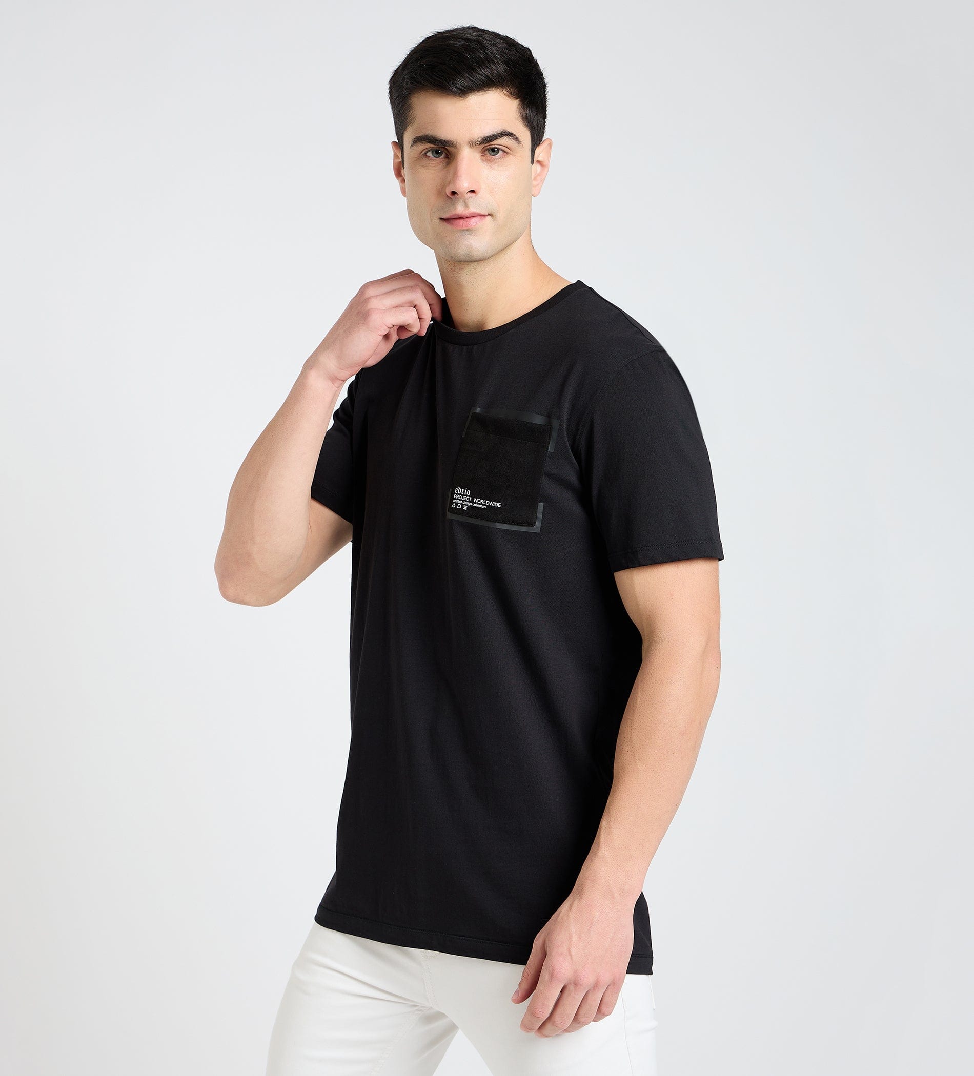 T-Shirts T-Shirt Suede Statement Printed Pocket T-Shirt