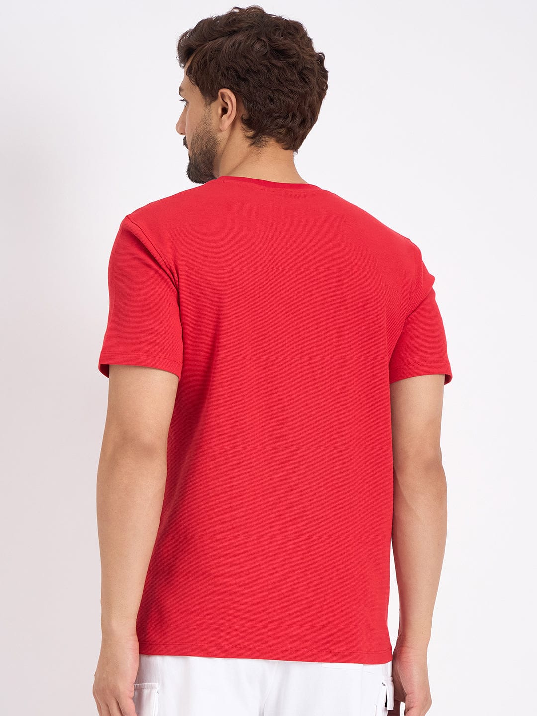T-shirts T-shirt Texture Waffle Knit T Shirt