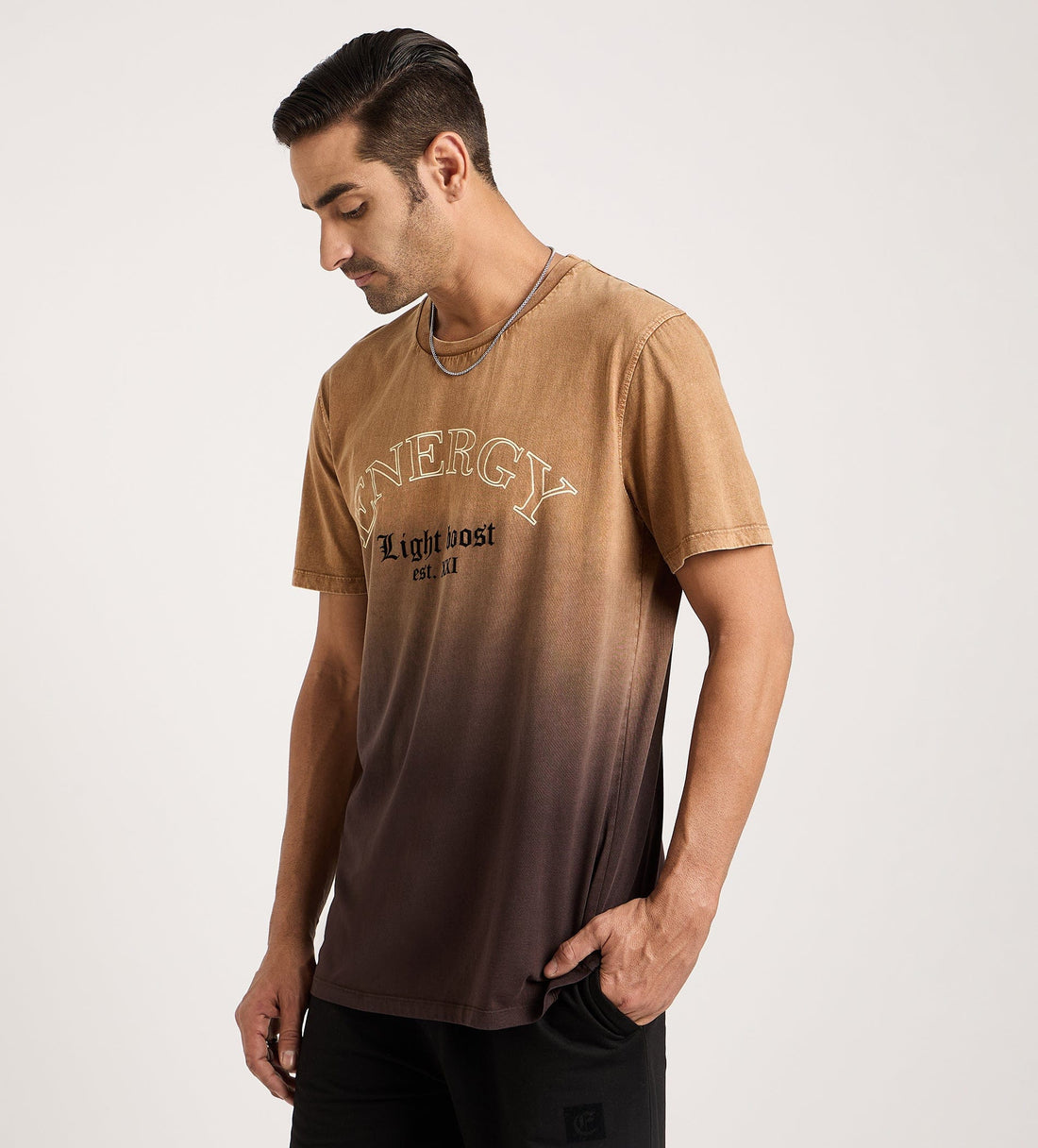 T-Shirts T-Shirt Tonal Text Ombre Effect T-Shirt