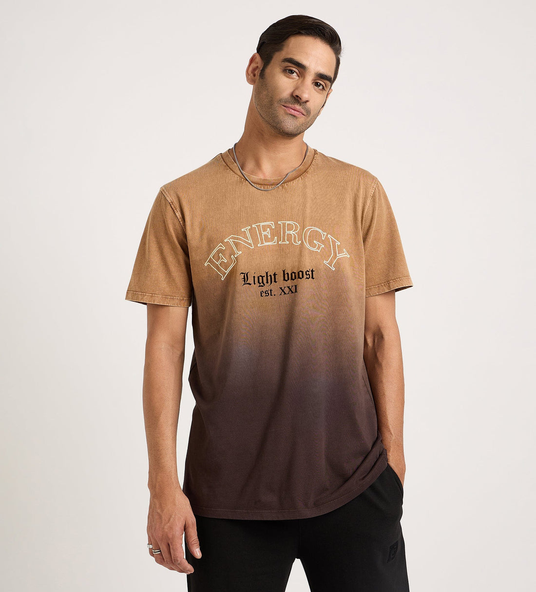 T-Shirts T-Shirt Tonal Text Ombre Effect T-Shirt