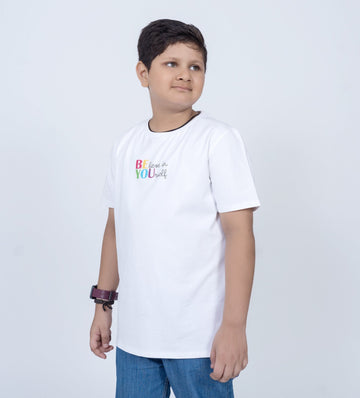 T-Shirts T-Shirt White T-Shirt with Inspirational Print