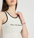 Tanks & Tops Crop Top Embroided Ribbed Tank Top