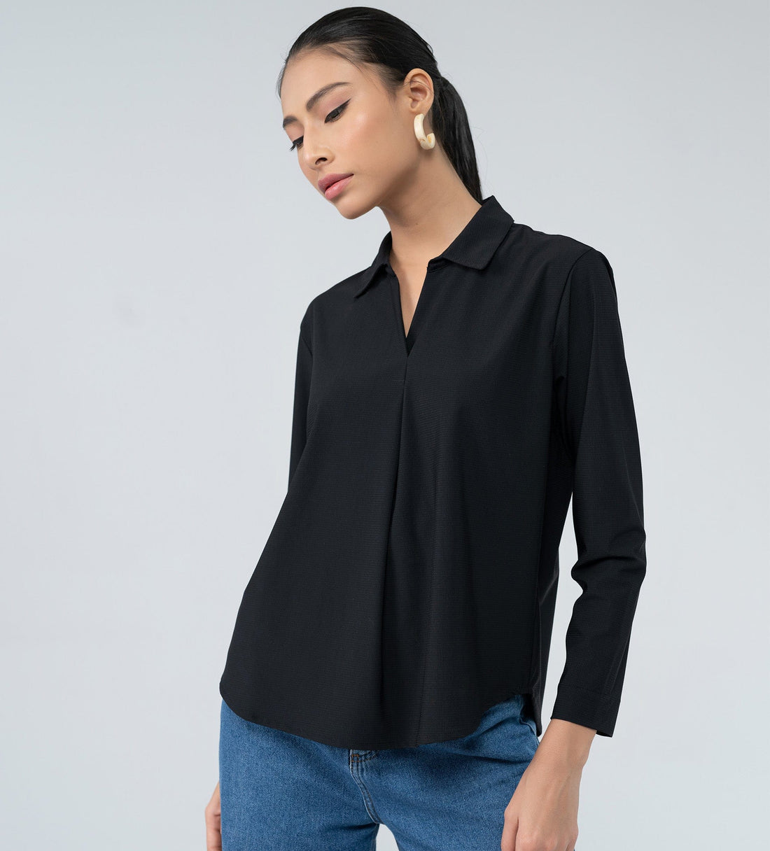 Tanks & Tops POLO TOP Sophisticated black Polo top