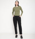 Tanks & Tops Tops Olive Rib Knit Top for Women