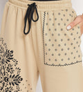 Track Pants Drawstring Trackpants Camel Bandana print wide leg trouser for Women