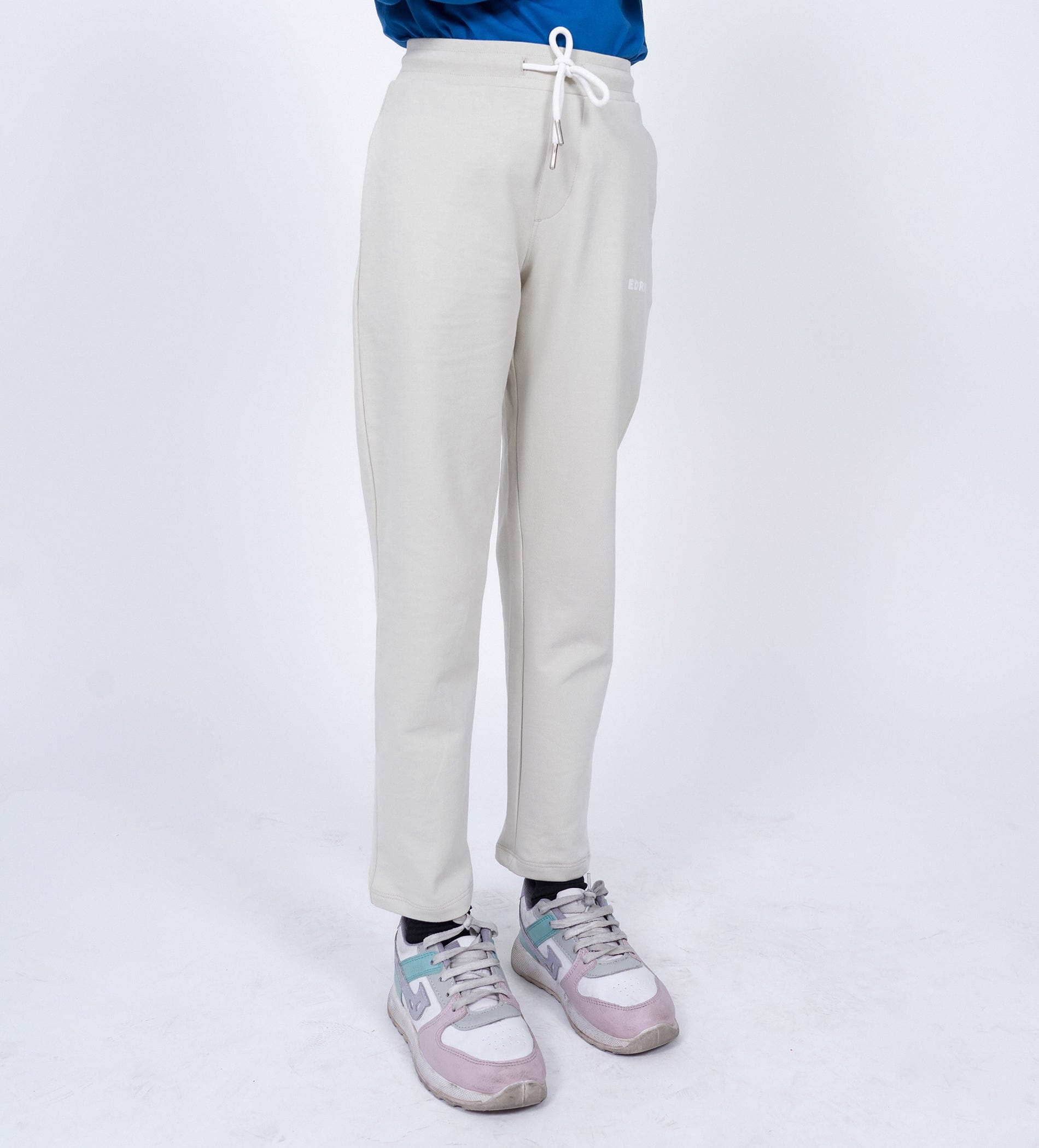 Track Pants Drawstring Trackpants Cream Comfort" Cotton Track Pants