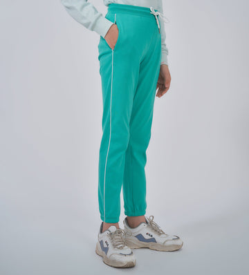 Track Pants Drawstring Trackpants Dynamic pool Green Cotton Trackpants