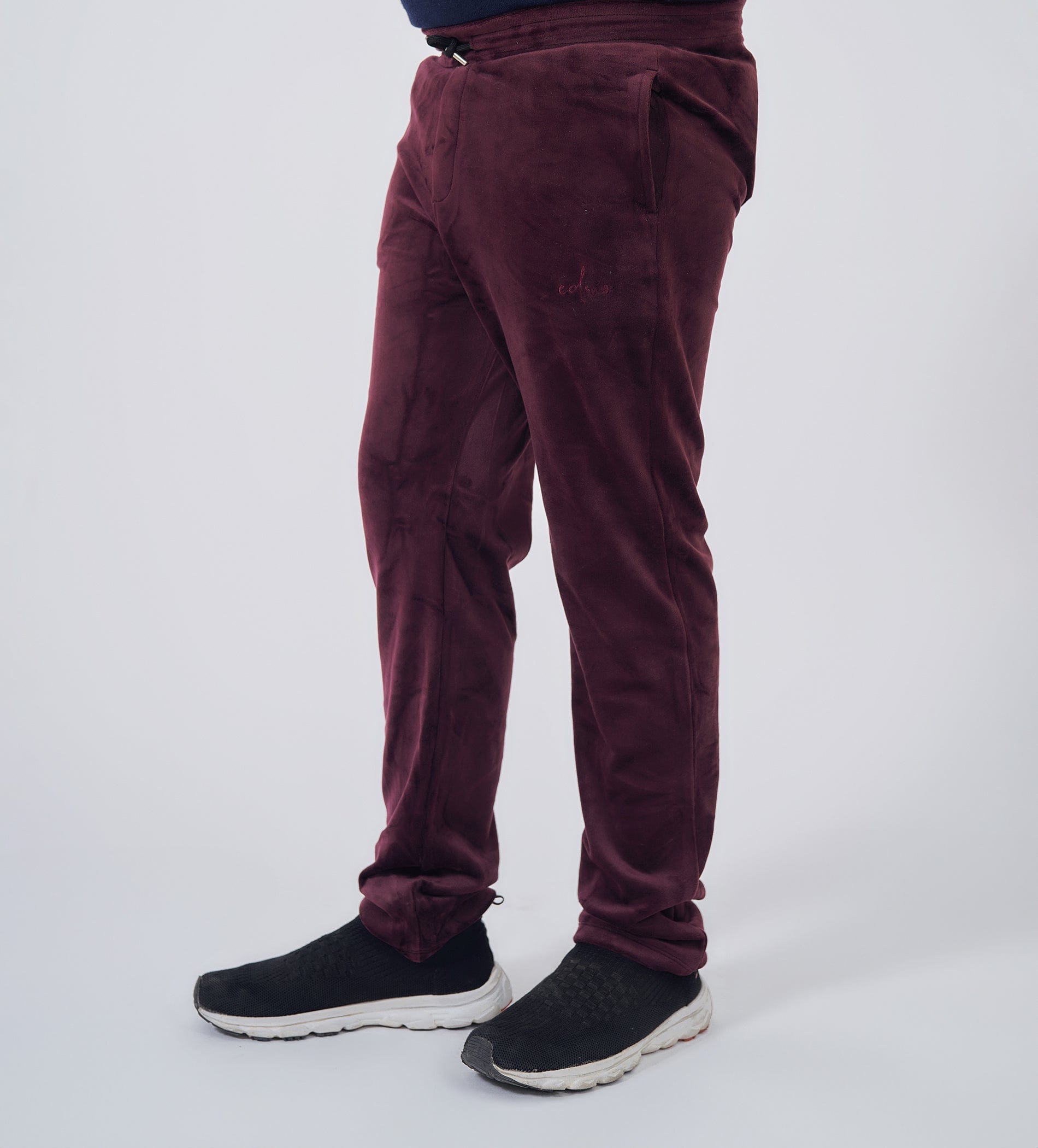 Track Pants Drawstring Trackpants Luxurious Burgandy Velour Trackpants