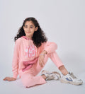 Track Pants Drawstring Trackpants Pink trackpants with White Piping