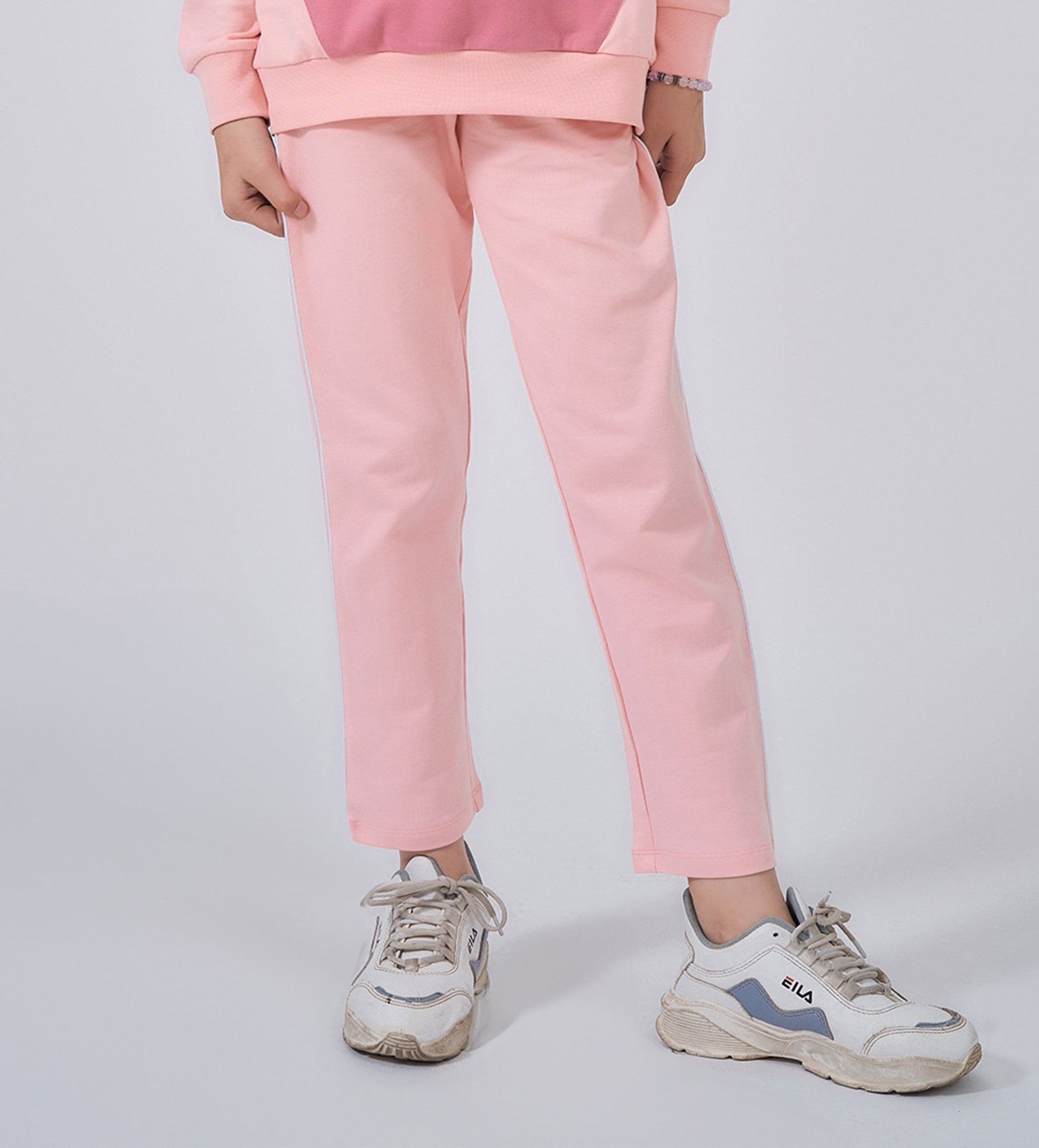 Track Pants Drawstring Trackpants Pink trackpants with White Piping