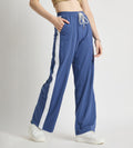 Track Pants Drawstring Trackpants Sleek Contrast Wide Leg Trackpant