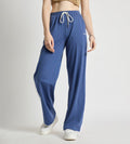 Track Pants Drawstring Trackpants Sleek Contrast Wide Leg Trackpant