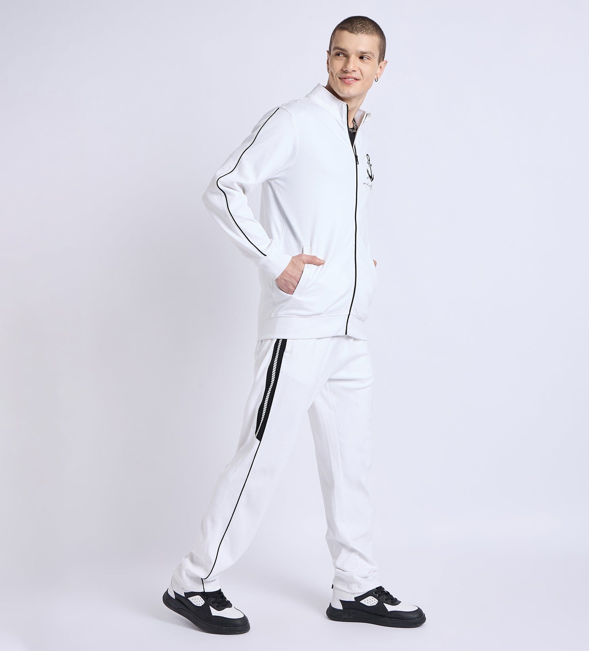 Track Pants Drawstring Trackpants White Nautical Anchor Trackpant For Men