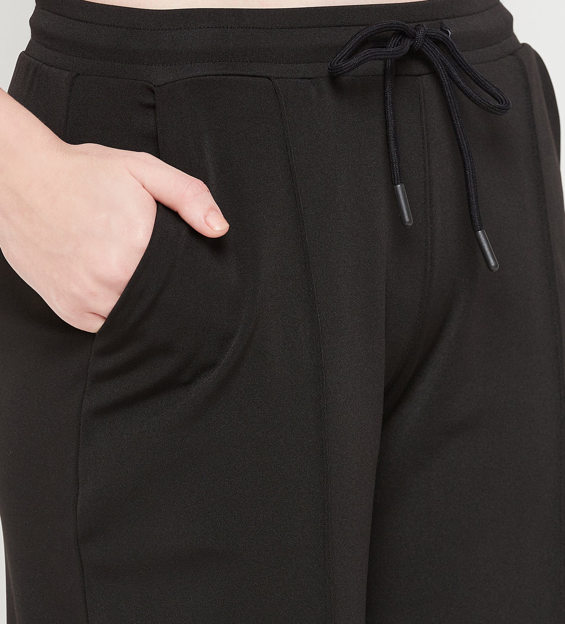 Track Pants Open Bottom Trackpant Black Pin Tuck Pants for Women