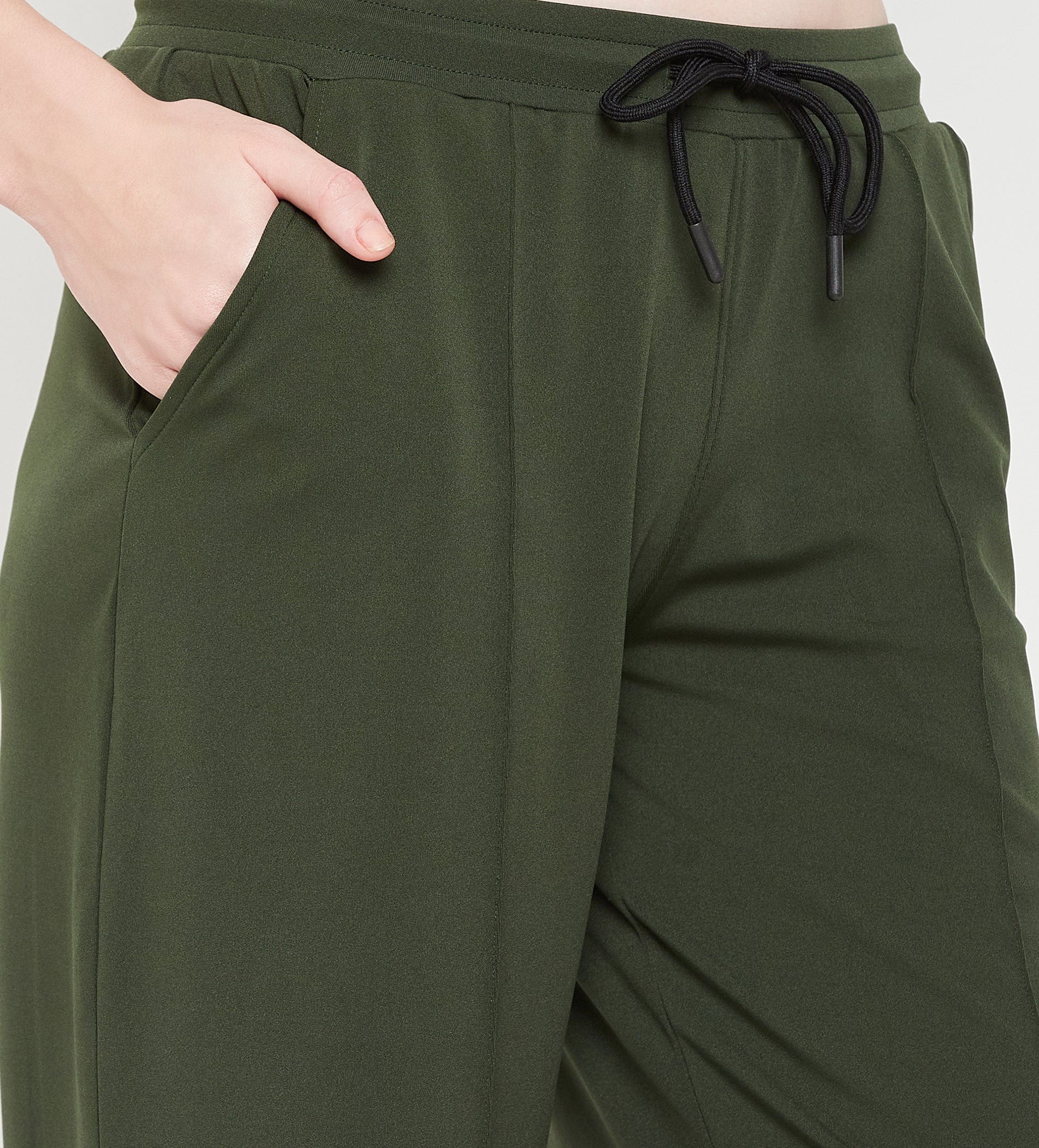 Track Pants Open Bottom Trackpant Olive Pin Tuck Pants for Women