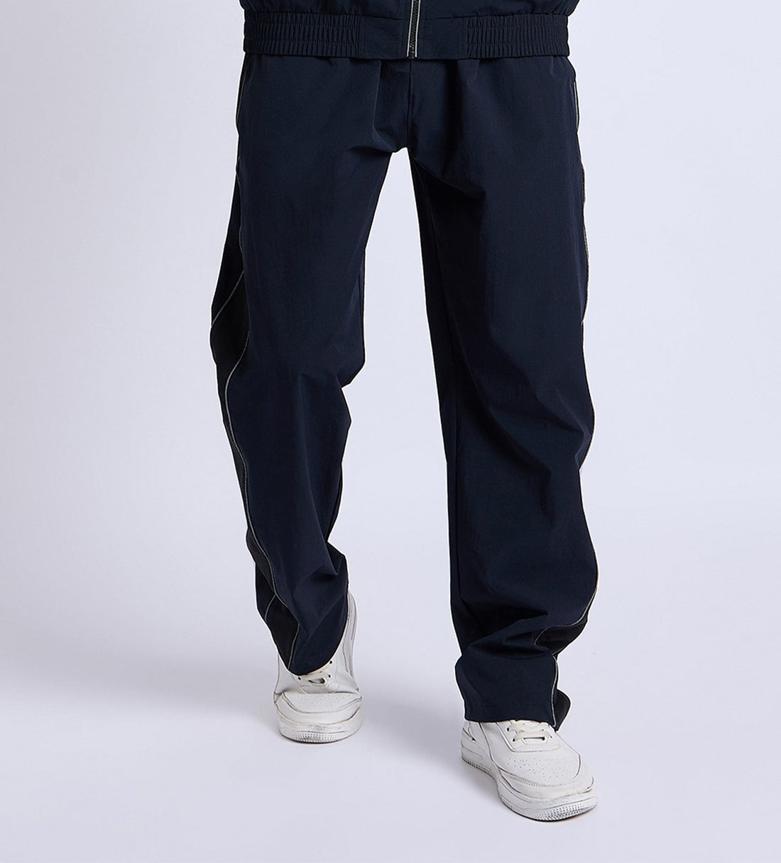 Track Pants Open Bottom Trackpant Reflector Flair Navy Trackpant For Men