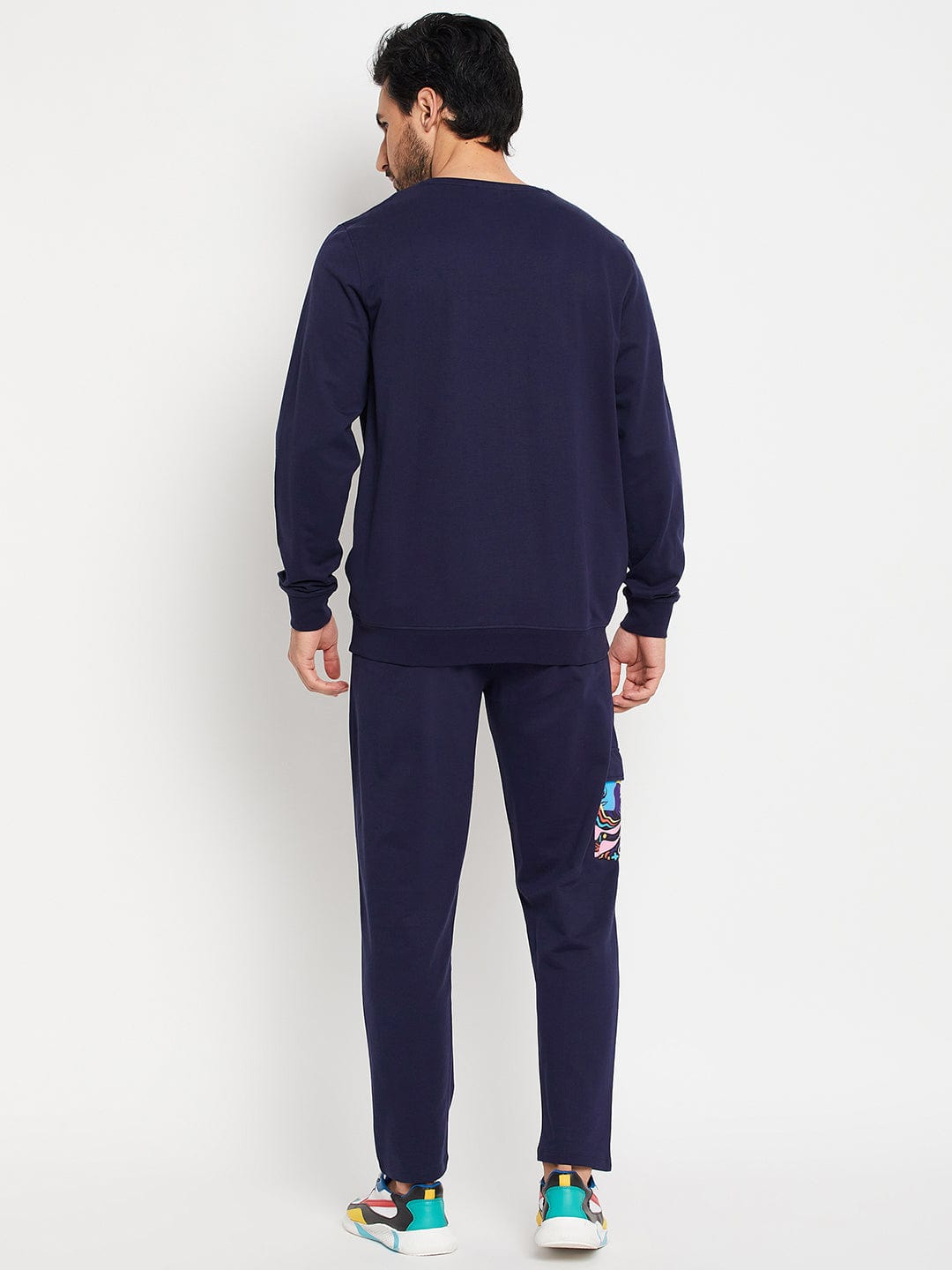 Track Suits All Season Track Suit Navy Blue Signature Print Tracksuit for Men